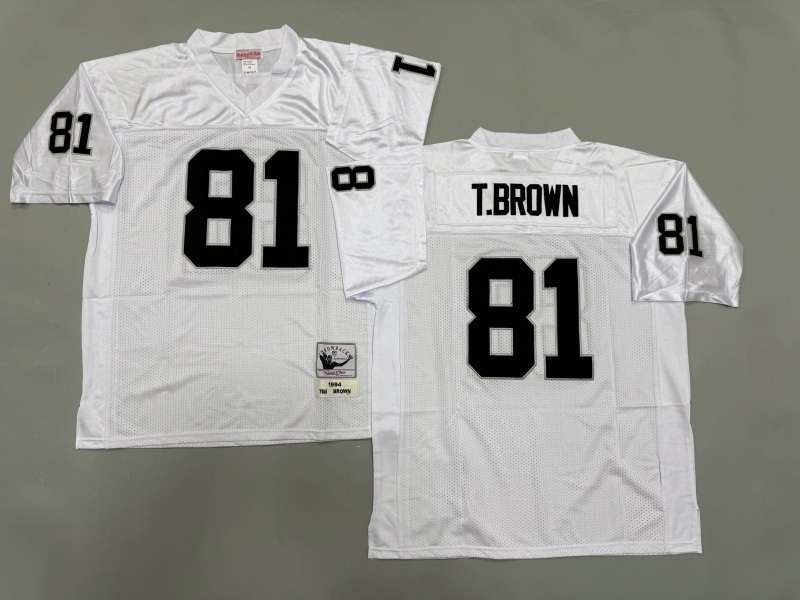Men 2025 Nike Oakland Raiders #81 Brown white Throwback Limited NFL Jersey style 002->oakland raiders->NFL Jersey